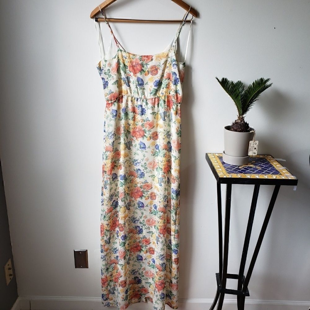 NWT WAYF FLORAL BUTTON DOWN DRESS L - Picture 6 of 8